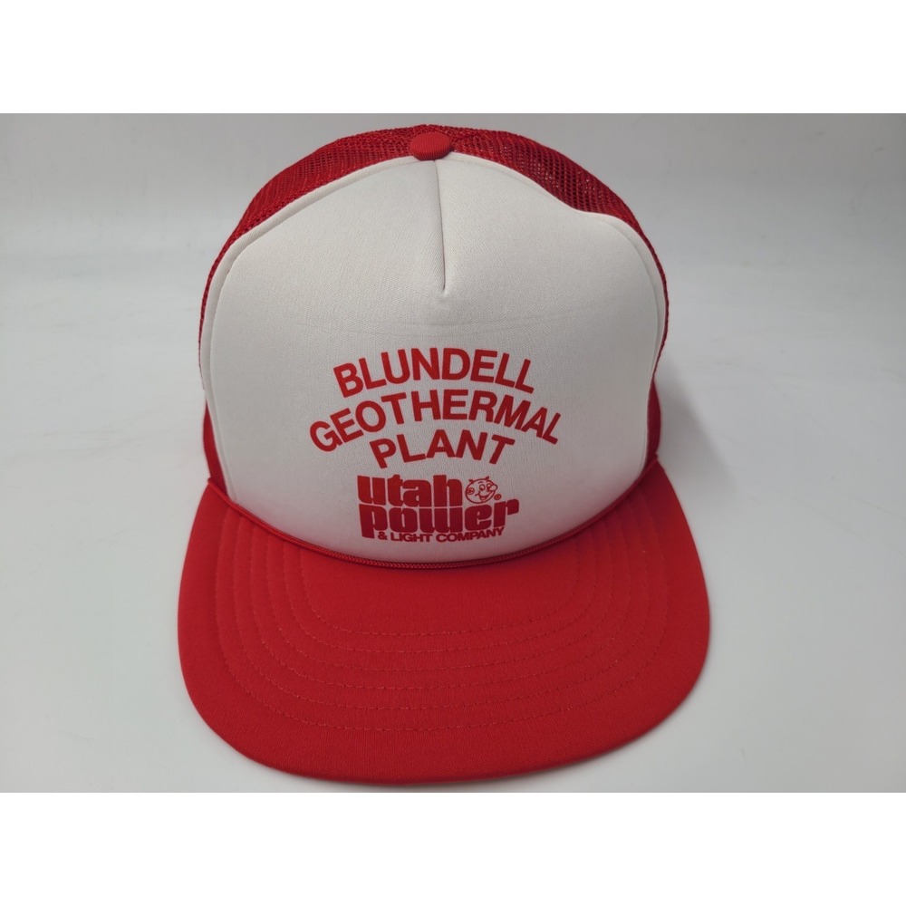 Vintage Blundell Geothermal Plant Utah Power Light Mesh Trucker Snapback Hat Cap